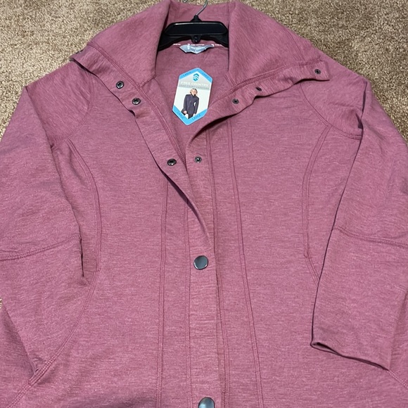Free Country Mauve Luxe Fleece snap front cardigan size L - Picture 5 of 9